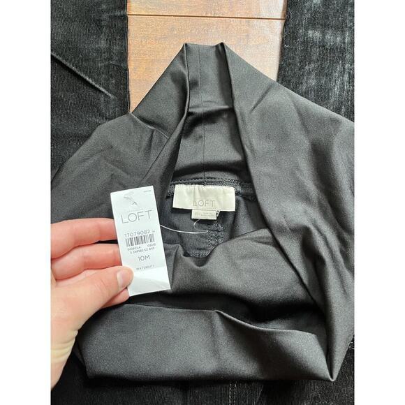 Ann Taylor Loft Maternity Black Full Panel Corduroys Pants NWT Size 10 - Picture 2 of 7